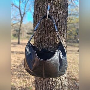 Elegant Black Leather Hobo Bag
